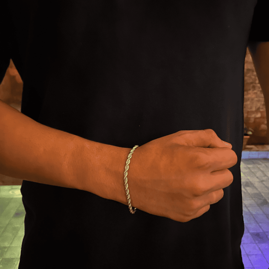 925 Silver Spain Twisted Bracelet with 4mm Zircon