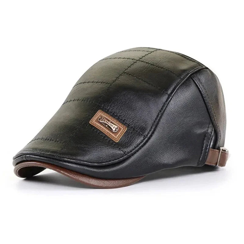 High Quality Trendy Leather Beret