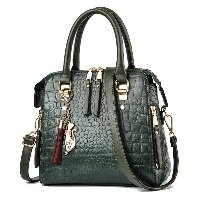 Leather Bag Crocodile Design