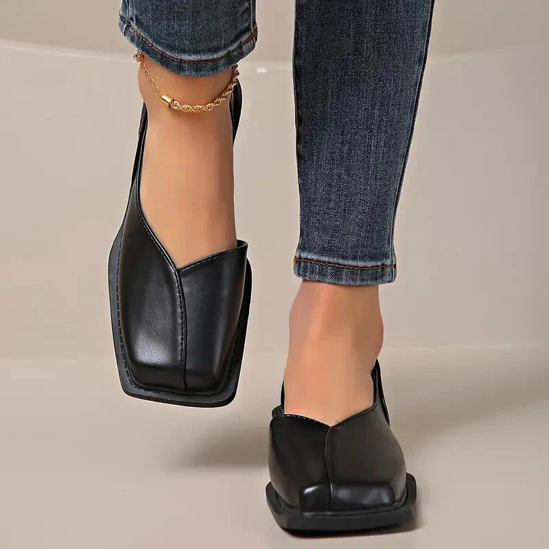 MARY JANES Leather Slip-On Flats