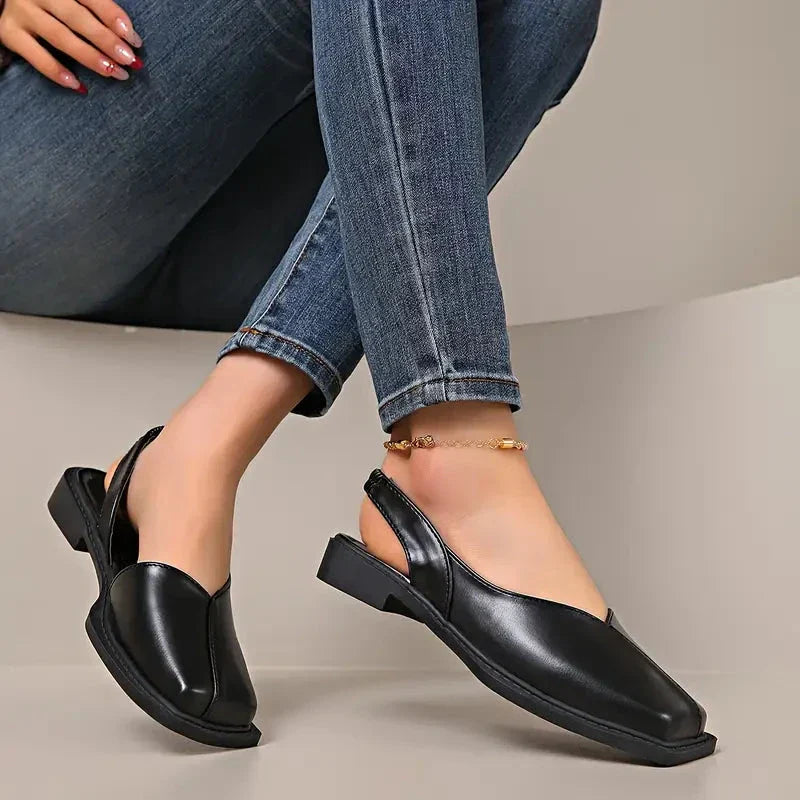 MARY JANES Leather Slip-On Flats