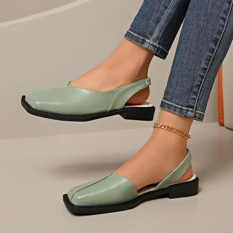 MARY JANES Leather Slip-On Flats