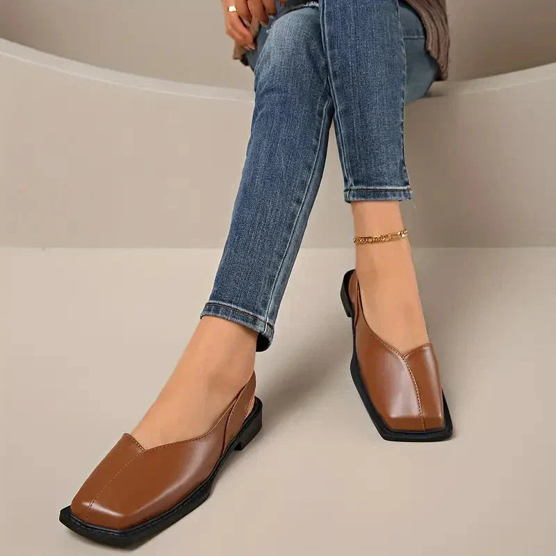 MARY JANES Leather Slip-On Flats