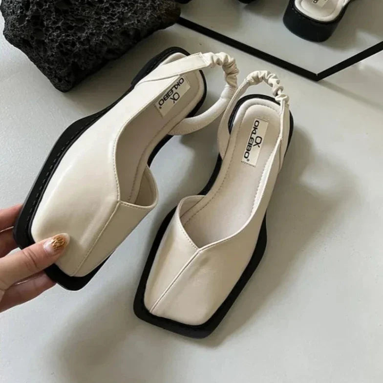 MARY JANES Leather Slip-On Flats