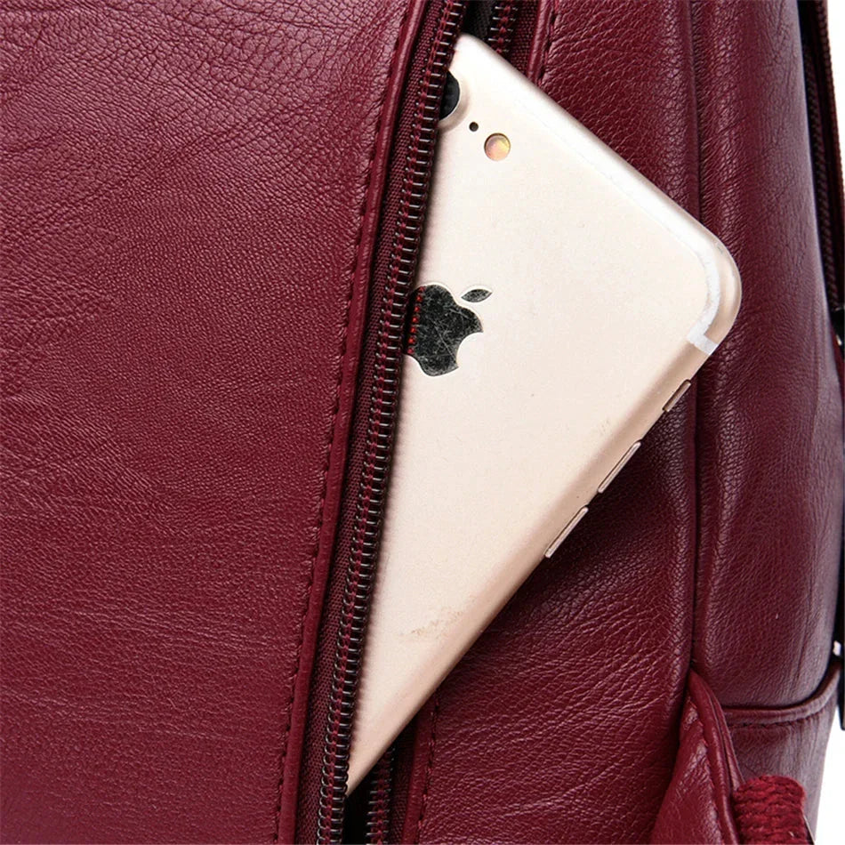 Multifunctional Women's Leather Backpack Allessa