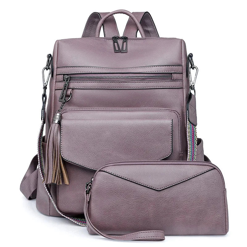 Premium Leather Women's Backpack with Gift Bag