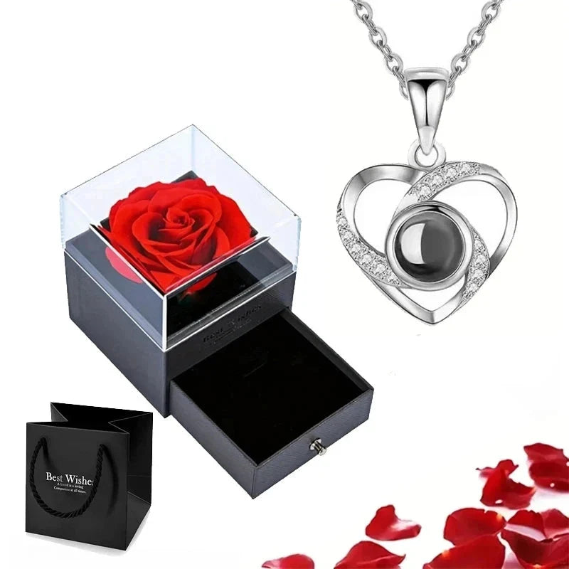 Rose of Love Heart Necklace