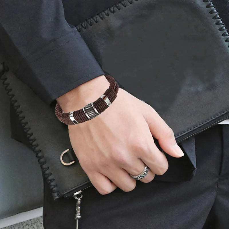 Viellezer Vintage Leather Men's Bracelet