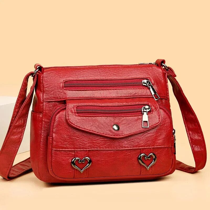 Vintage Women's Shoulder Bag, Soft Leather 'Love' Crossbody
