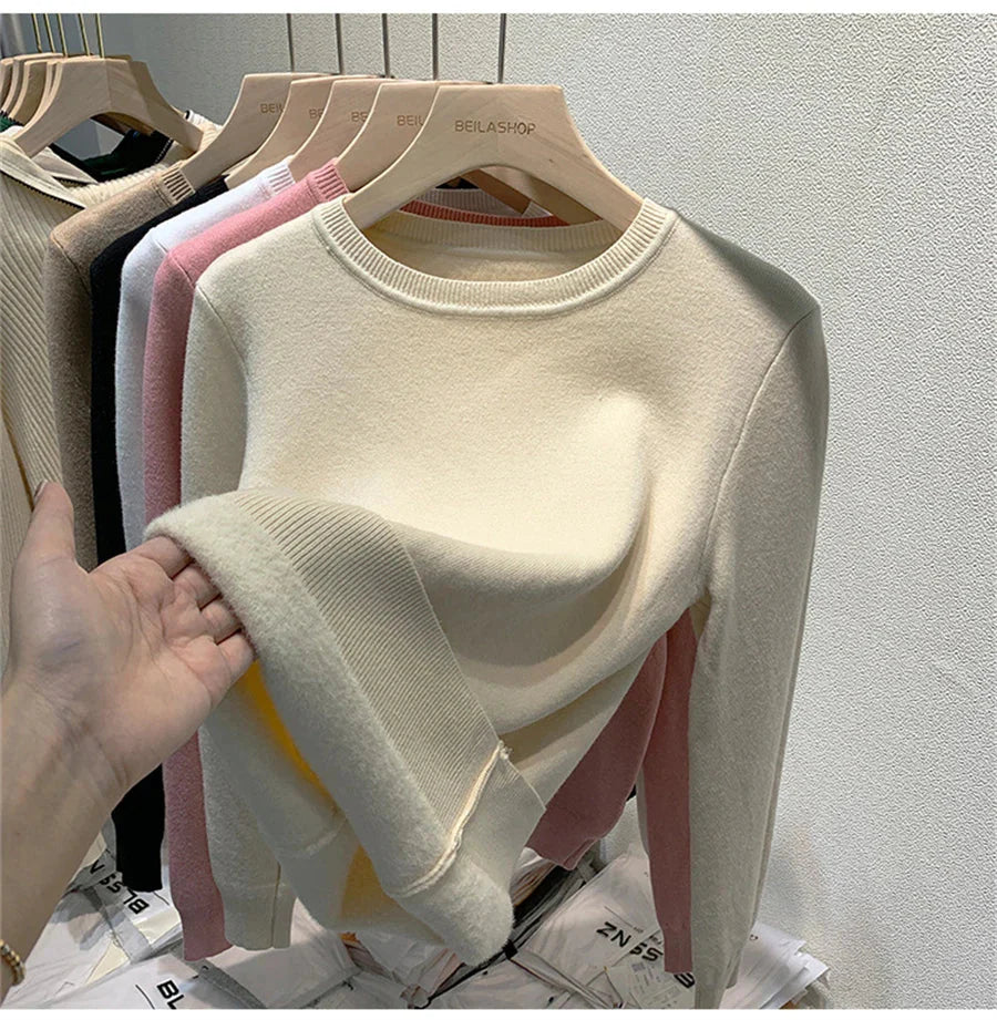 Women's Winter Sweater with Round Neck