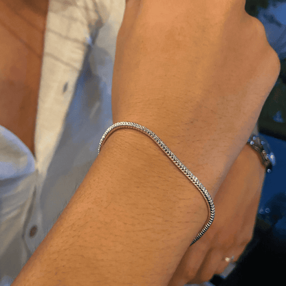 925 Silver Denmark Cobra Bracelet with 3mm Zircon