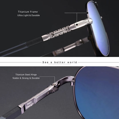 Sunglasses Barcur Aviator Titanium - Polarized