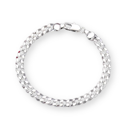 Holland 925 Silver Bracelet with Geometric Design and 7mm Zircon