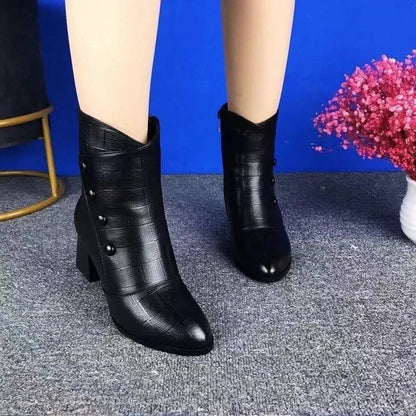 Cozy Velvet Winter Leather Boots