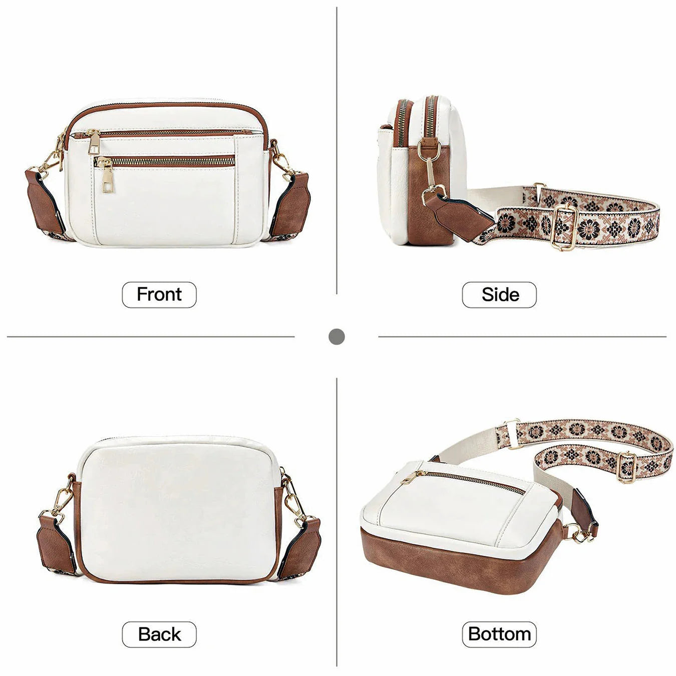 Handmade Colorful Straps Crossbody Leather Bags