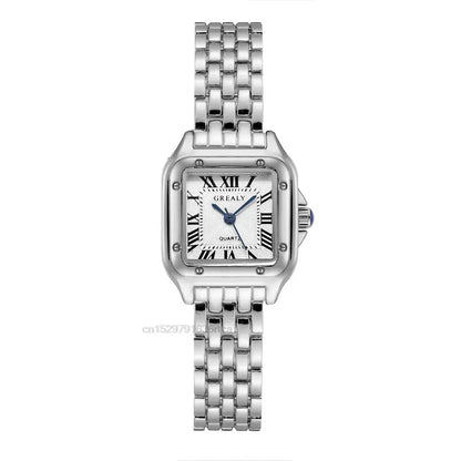 Luxury Quartz Women's Wristwatch with Roman Numerals
