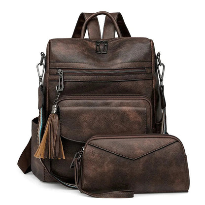 Premium Leather Women's Backpack with Gift Bag