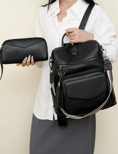 Premium Leather Women's Backpack with Gift Bag