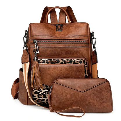 Premium Leather Women's Backpack with Gift Bag