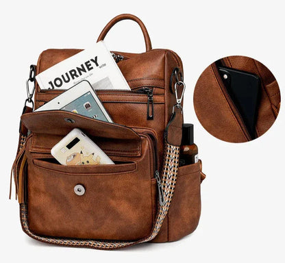 Premium Leather Women's Backpack with Gift Bag