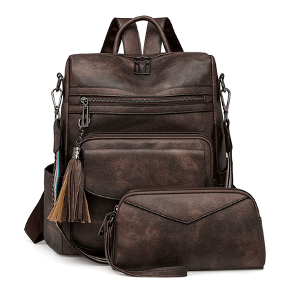 Premium Leather Women's Backpack with Gift Bag