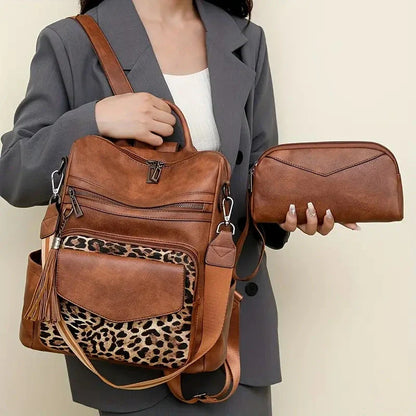 Premium Leather Women's Backpack with Gift Bag
