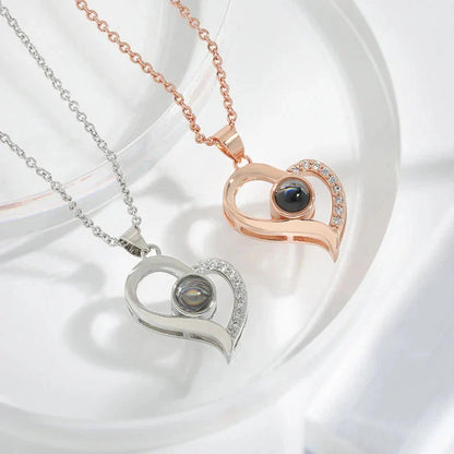 Rose of Love Heart Necklace