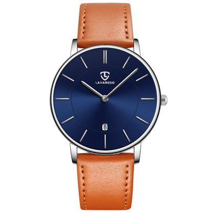 Refined Minimalist Men's Leather Wristwatch