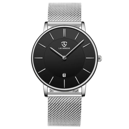 Refined Minimalist Men's Leather Wristwatch