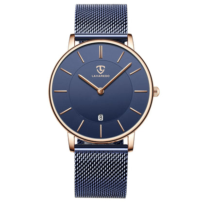 Refined Minimalist Men's Leather Wristwatch