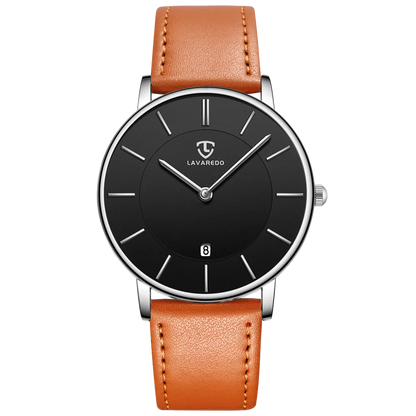 Refined Minimalist Men's Leather Wristwatch