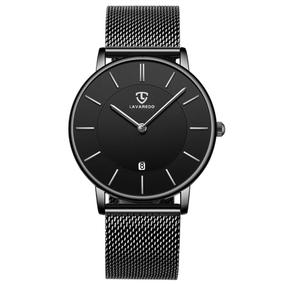 Refined Minimalist Men's Leather Wristwatch