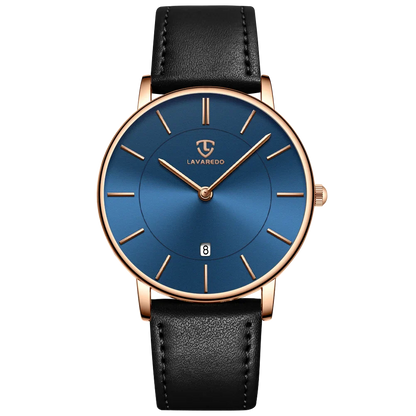 Refined Minimalist Men's Leather Wristwatch