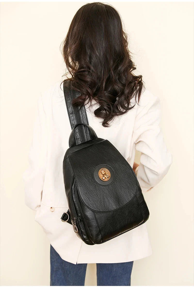Versatta High-Quality Leather Women's Anti-Theft Backpack