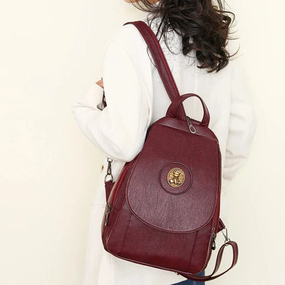 Versatta High-Quality Leather Women's Anti-Theft Backpack