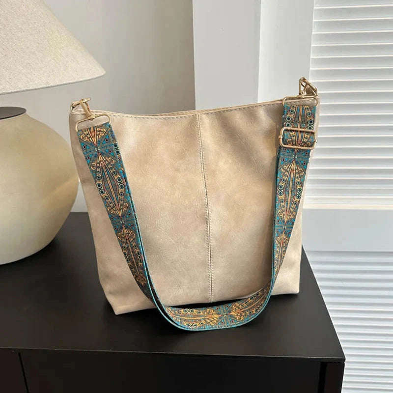 Vintage Leather Crossbody Bag for Women