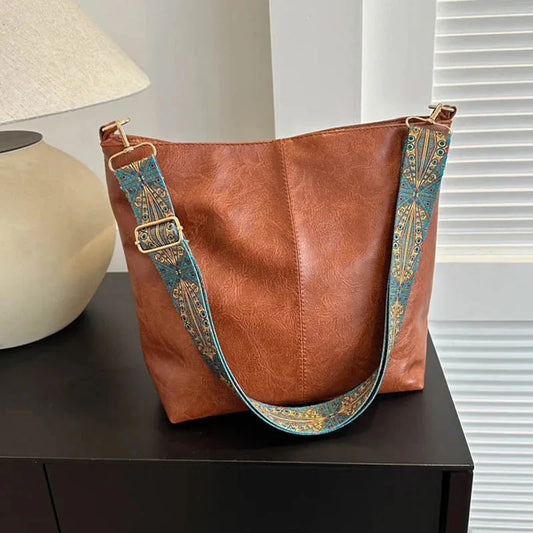 Vintage Leather Crossbody Bag for Women