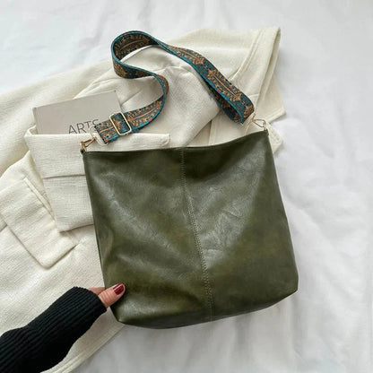 Vintage Leather Crossbody Bag for Women