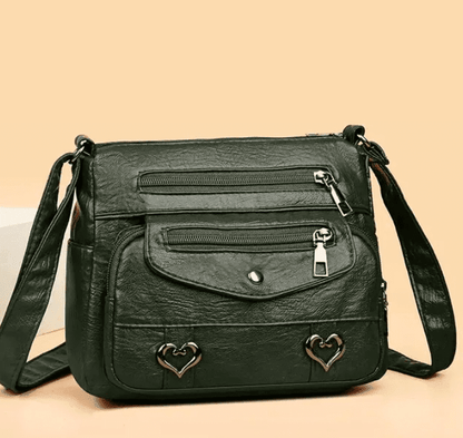 Vintage Women's Shoulder Bag, Soft Leather 'Love' Crossbody