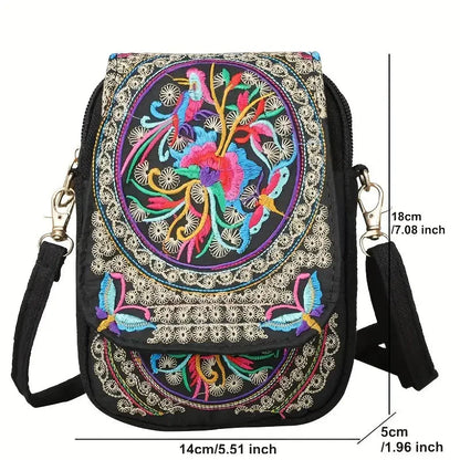 Women's Crossbody Bag with Flowers
