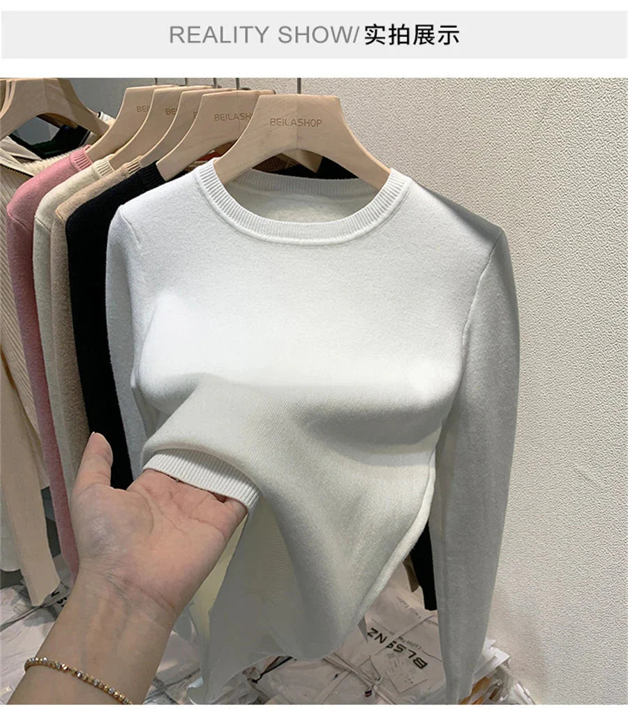 Women's Winter Sweater with Round Neck