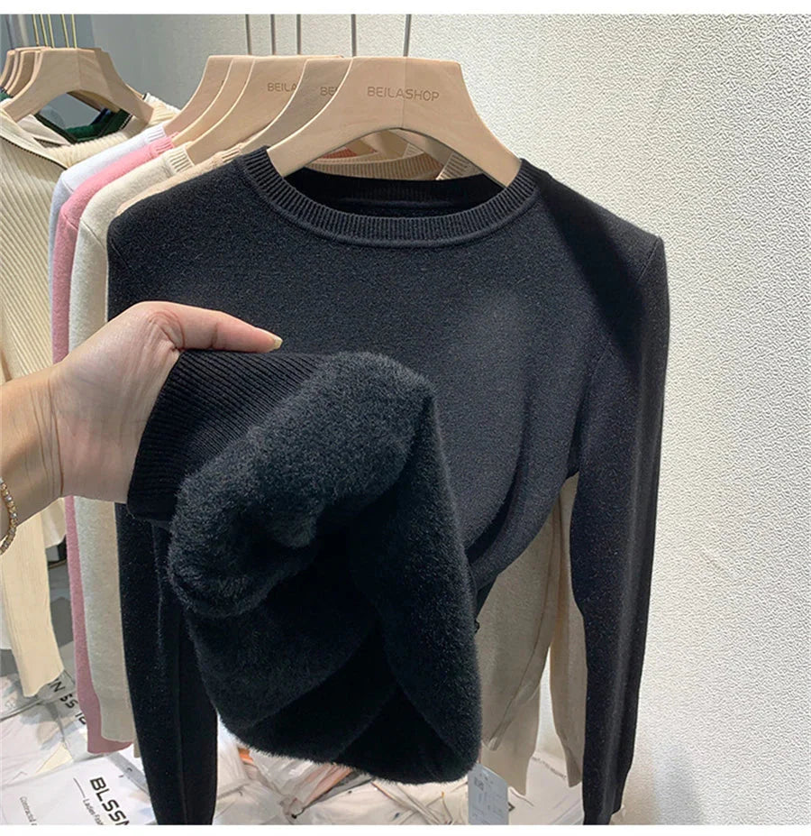 Women's Winter Sweater with Round Neck